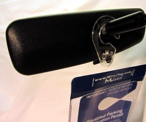 Handicapped Parking Placard Holder – 2 Magnetic Silver Tags, Easy Display & Stor