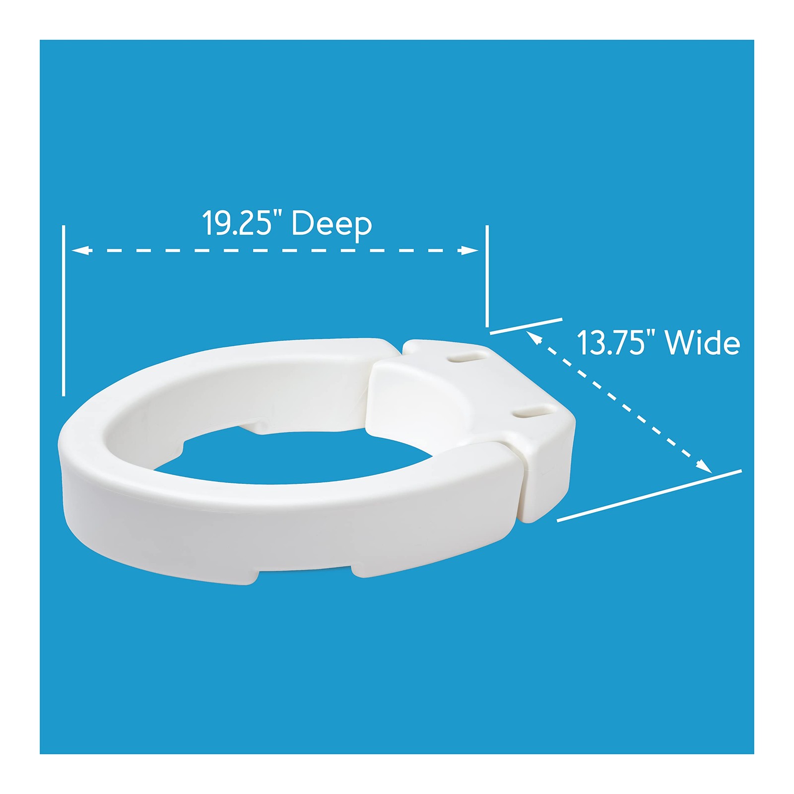 Carex Health Brands Hinged Elongated Toilet Seat Riser Adds 3.5 Inches Of