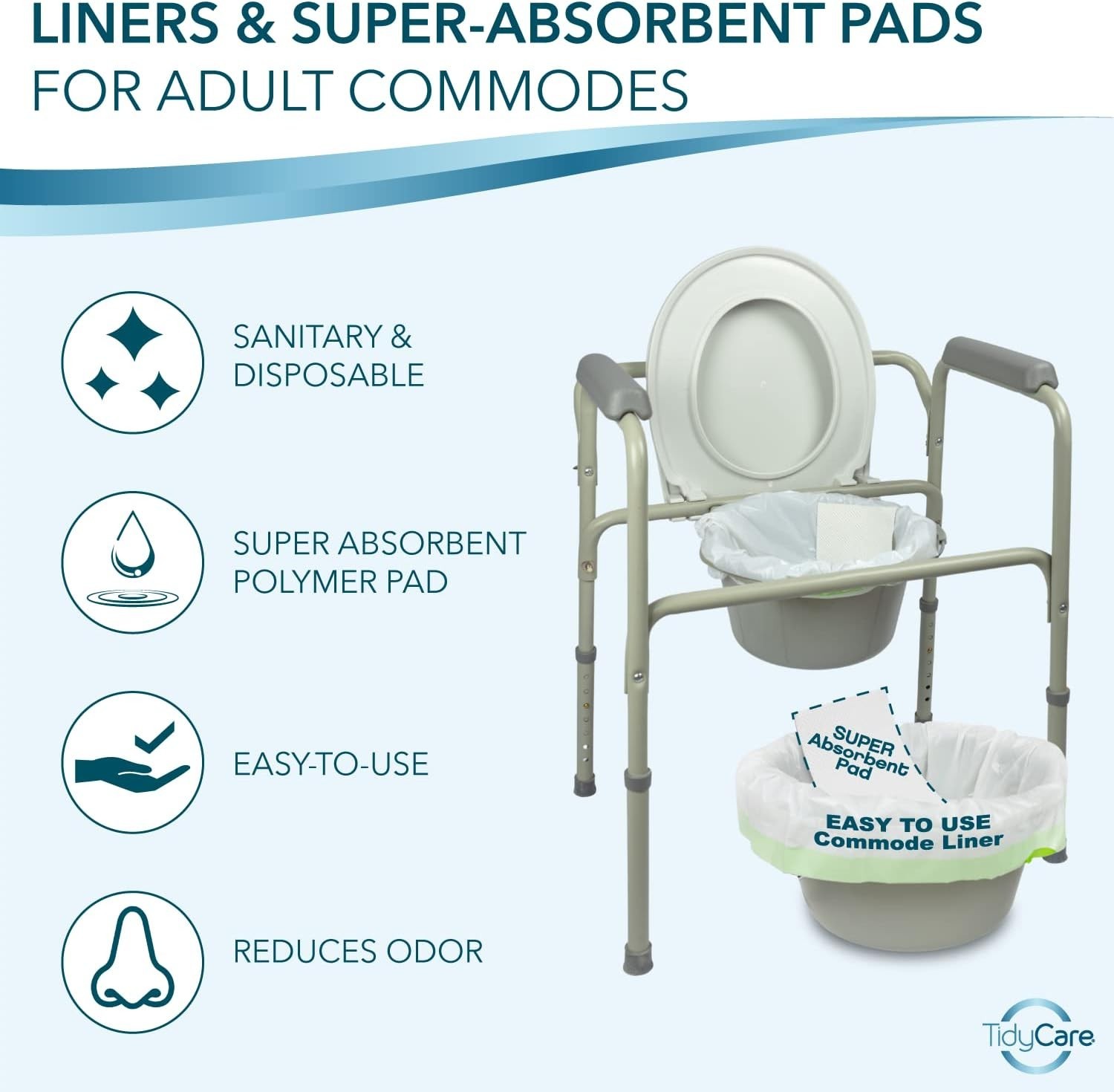 Superior Absorbent Commode Liners with Pads: Hygiene Simplified for Caregivers