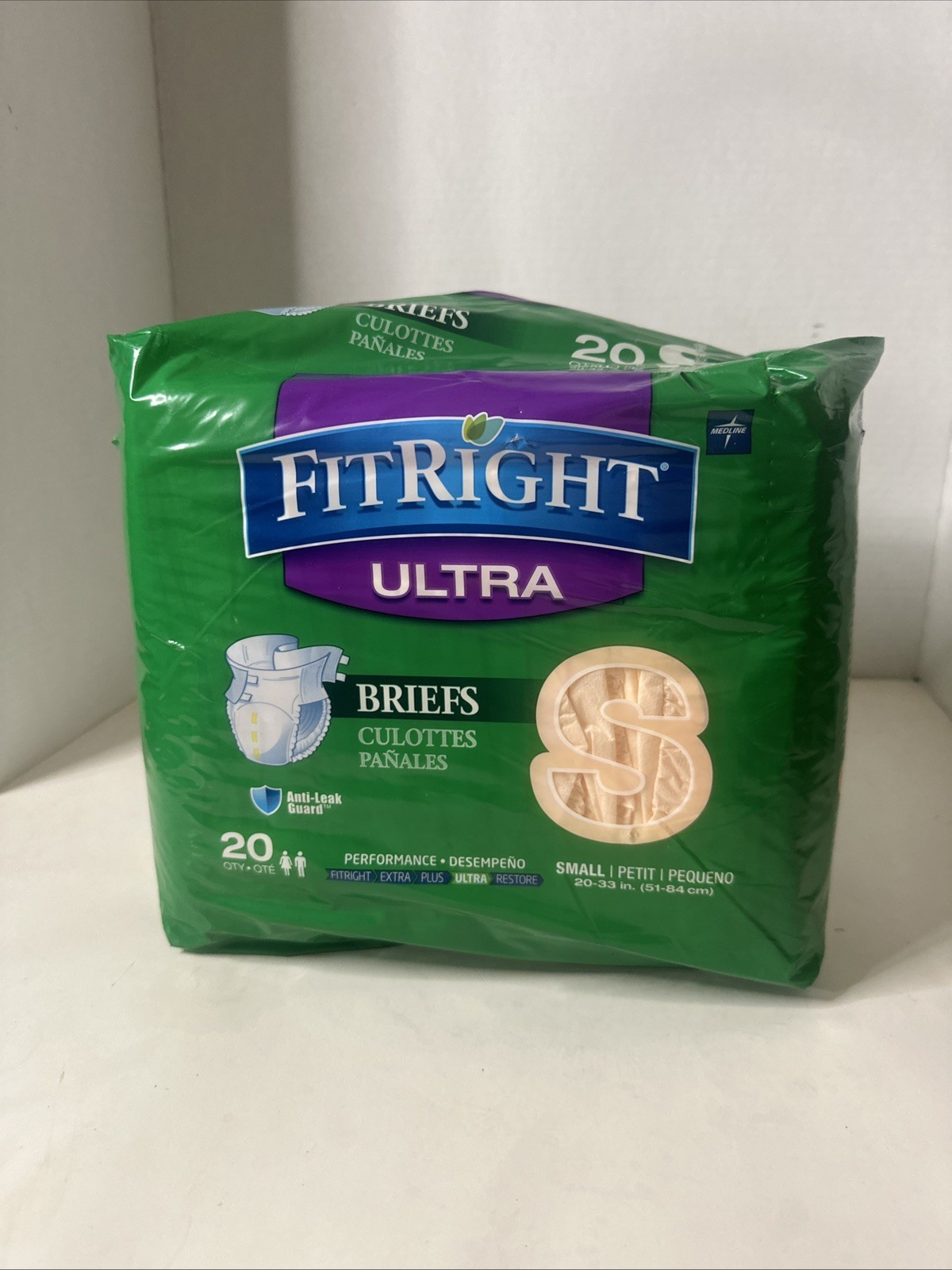 Small FitRight OptIFit Ultra Adult Diapers 20ct Disposable Incontinence Briefs