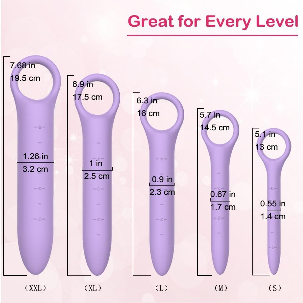 5-Pack Silicone Dilators for Pelvic Floor for Women with Fine Scales, Pelvic Wan