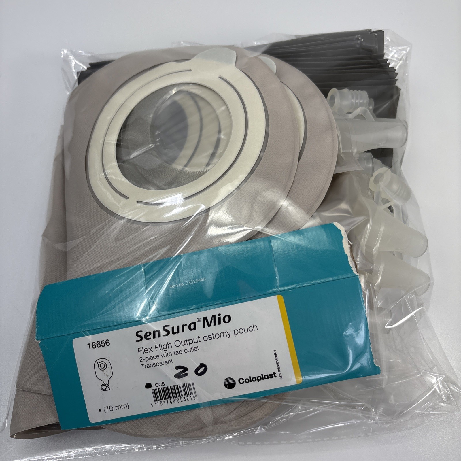 20 Coloplast 18656 SenSura Mia Flex High Output Pouches Yellow Stripe New in Bag