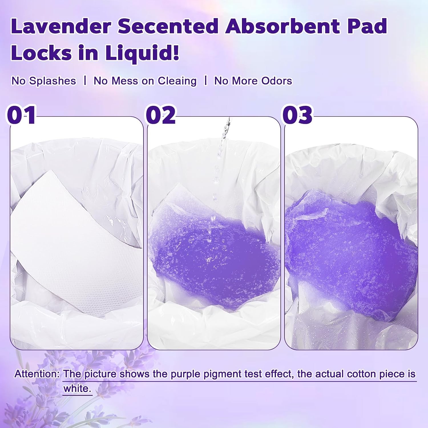 100PCS Lavender Scented Commode Absorbent Pads for Bedside Commode Bucket – Medi
