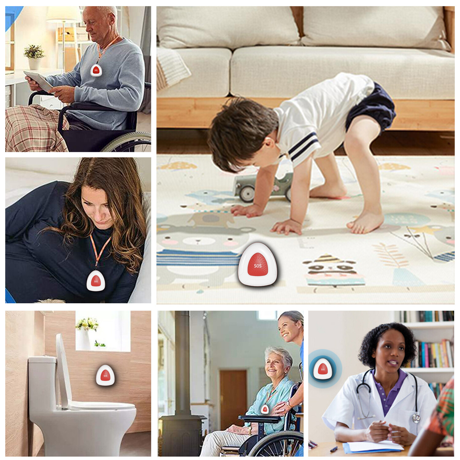 IP55 Waterproof SOS Call Button,Wireless Caregiver Pager Nurse Alert System