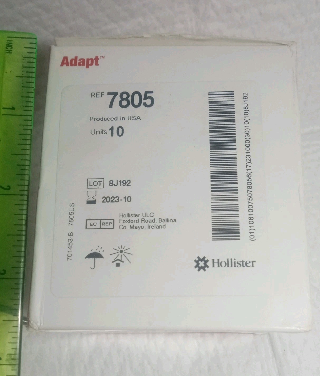 Hollister Adapt 7805 Flat Ostomy Barrier Ring 48mm 10 Count Box 05/2029 New