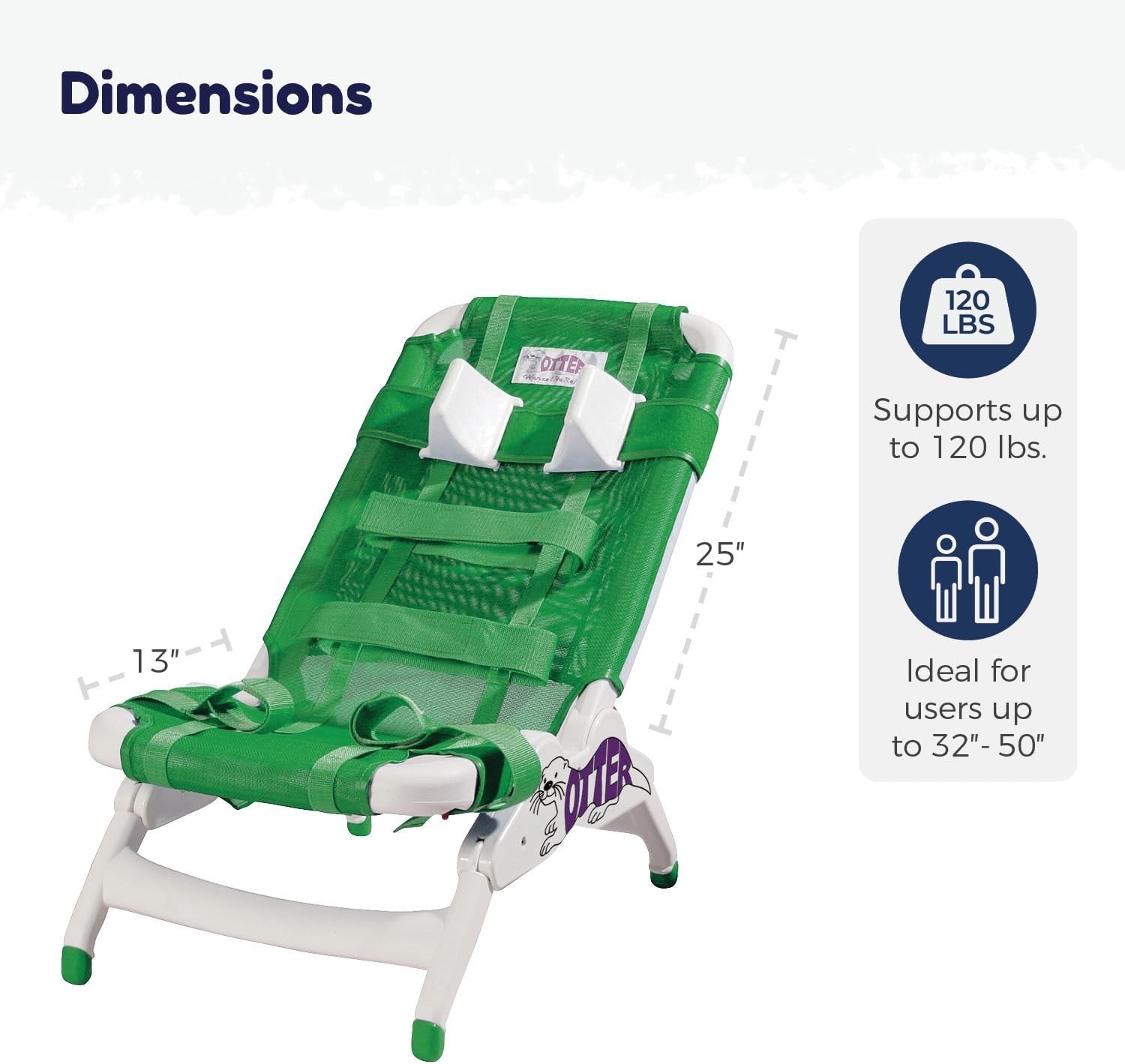 Drive Medical Otter Pediatric Bathing System Seahorse Green