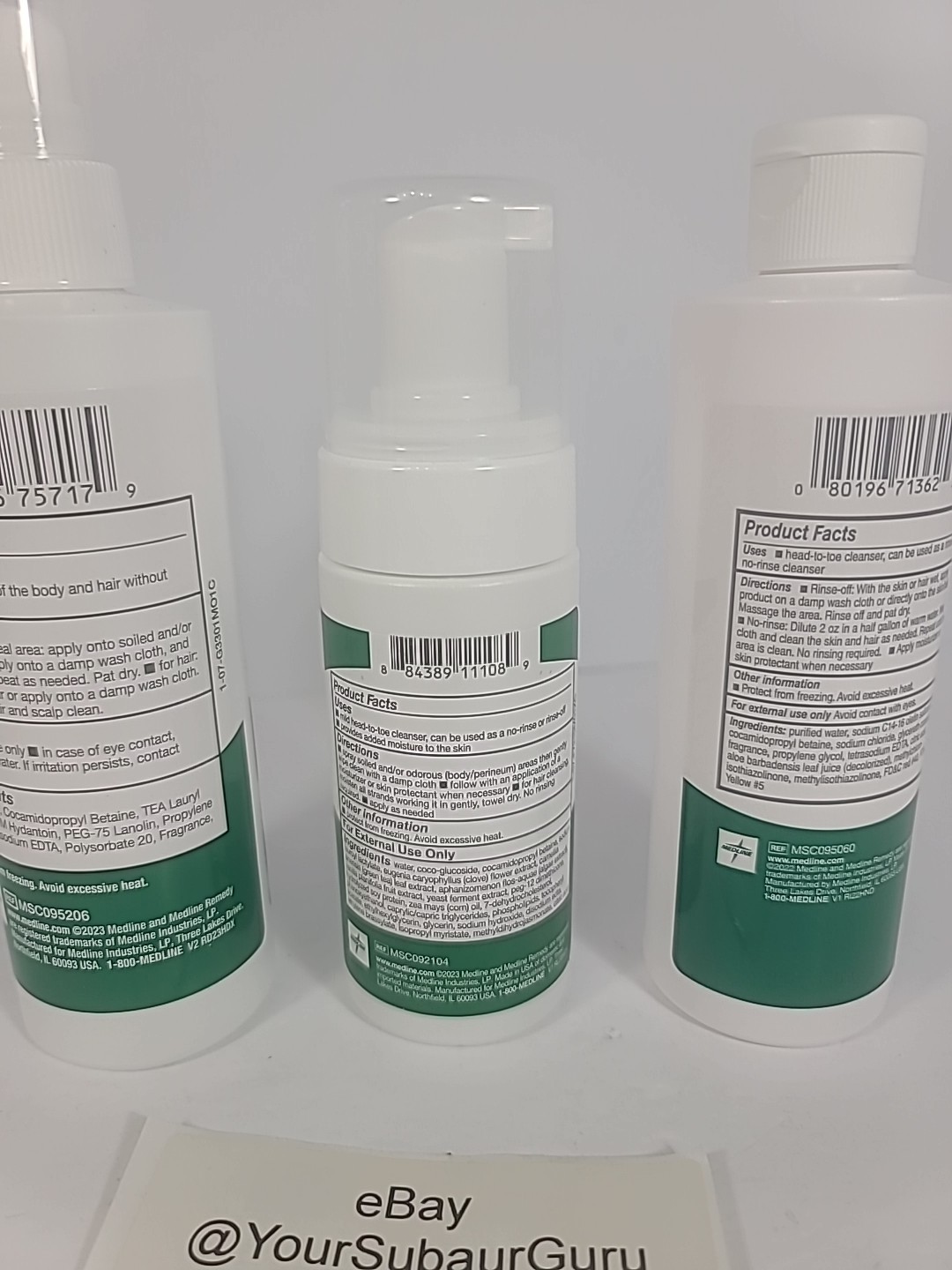 Medline Remedy Cleanse Lot Of 3 – Spray 8oz, Foam 4oz, & Shampoo + Body Wash 8oz
