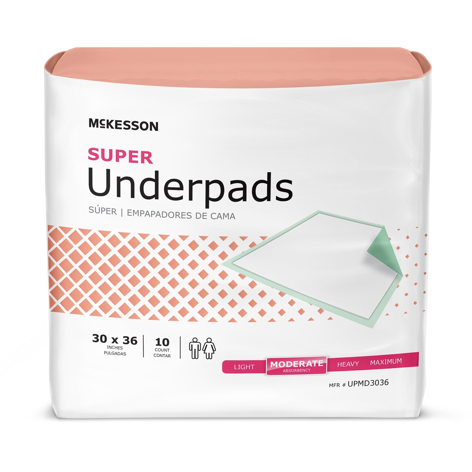 50 McKesson Moderate Absorbency Adult Bed Pad Disposable Incontinence Underpads