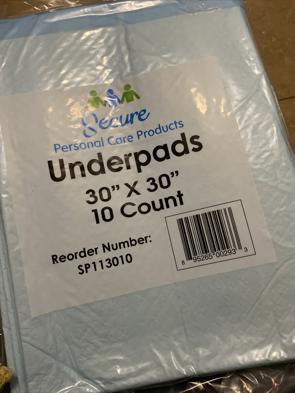 Secure Personal Care Underpads 30 x 30 Inch 60 Count