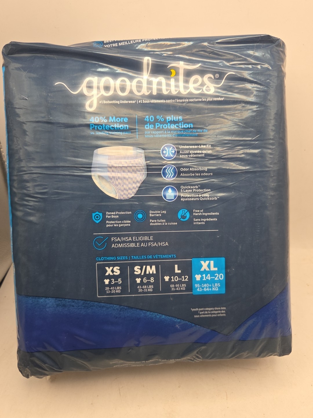 Goodnites Boys’ Nighttime Bedwetting Underwear, Size XL (95-140 Lbs) (21 Count)