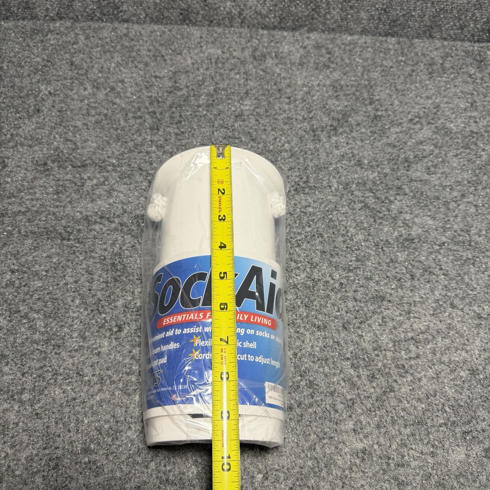 Sock Aid Deluxe Flexible Shell Slip Resistant Pad White w/ Build Up Foam Handles