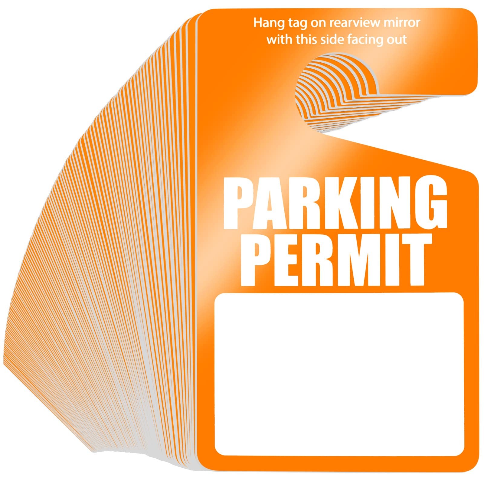 100 Pack Parking Permit Hang Tags Plastic Parking Placards PVC Hang Tag 3 x 5…