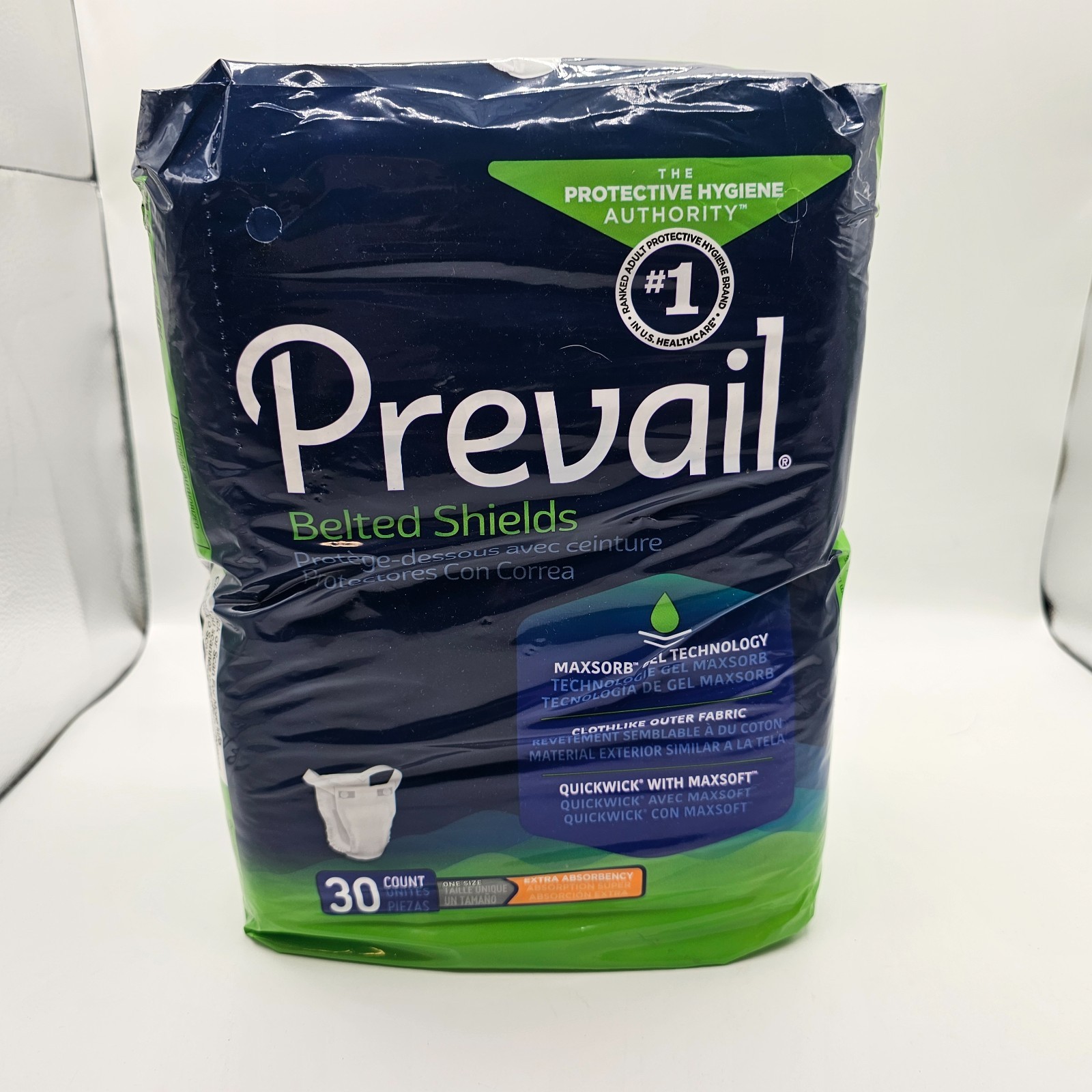 Lot of 2 Prevail Belted Shields 30 Count Extra Incontinence Belted Undergarment