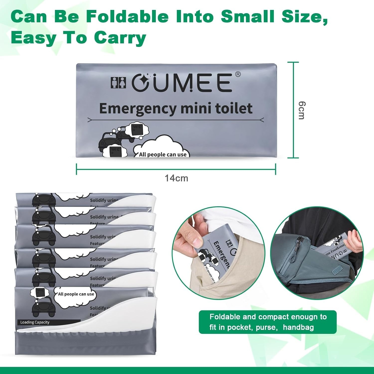 Portable 700ML Urinal Bags for Travel – 12 Pack Unisex Pee Bags for Emergencies