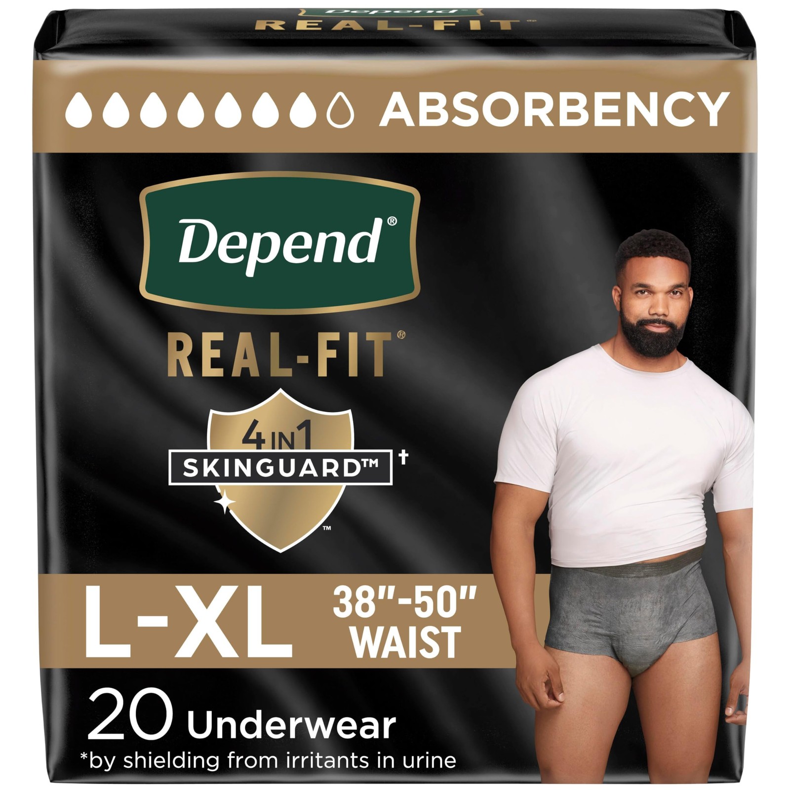 Real Fit Adult Diapers, Incontinence Underwear for Men, Disposable, Maximum A…