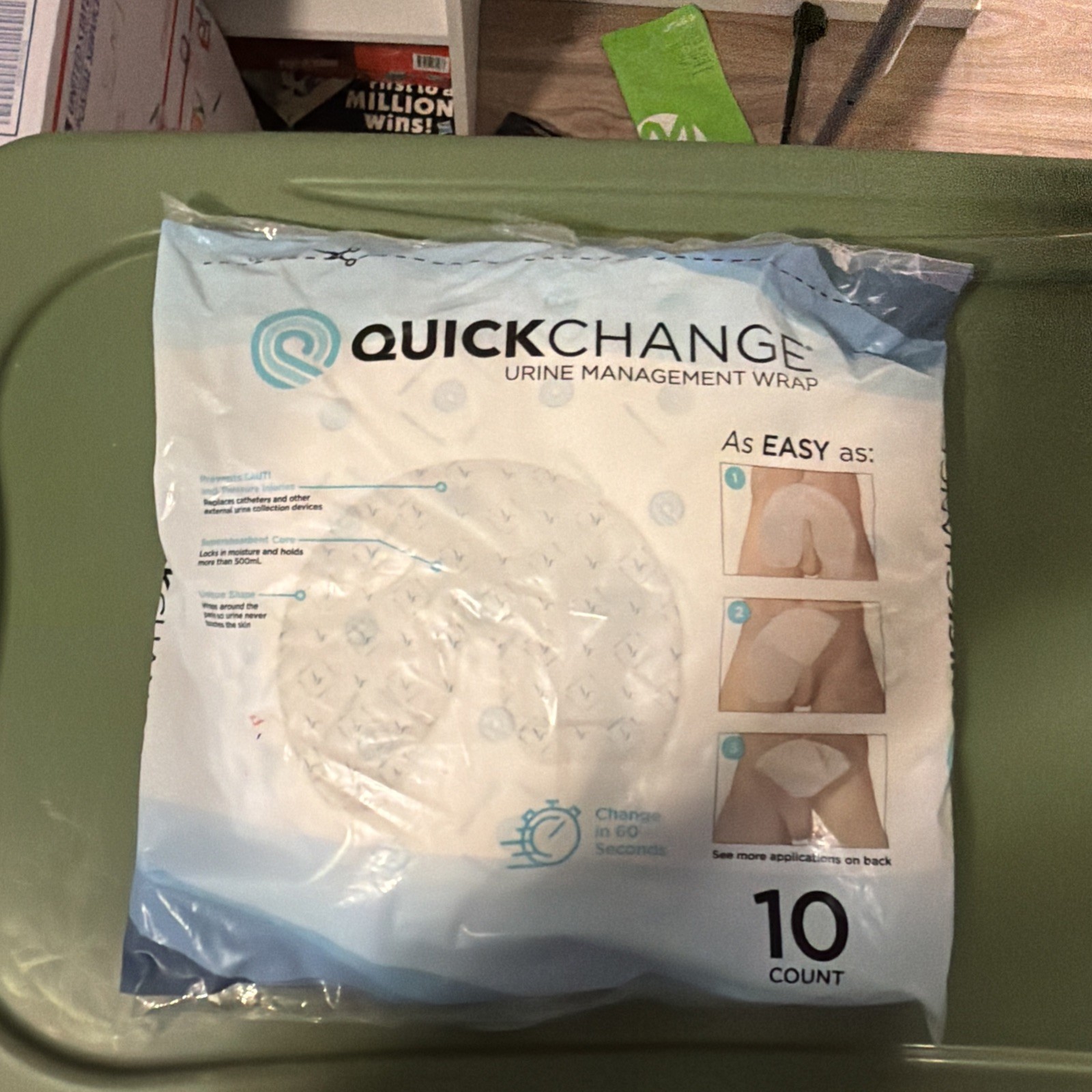 New QuickChange Men’s Incontinence Wrap 1 Size 10 Count