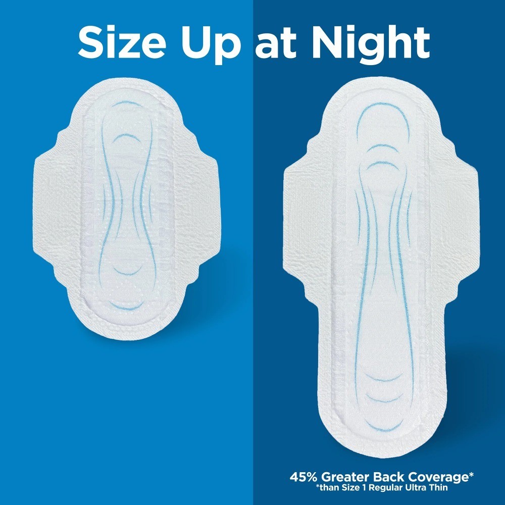 Ultra Thin Overnight Absorbency Pads with Wings Size 4 Pack of 38