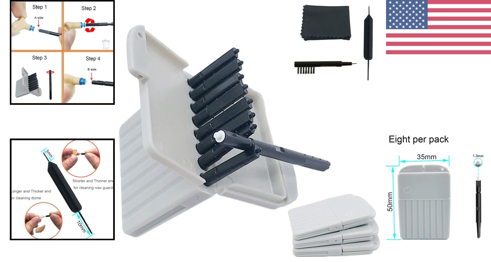 3-Pack Hearing Aid Wax Traps Compatible with Phonak, Unitron, Widex – 24 Filters