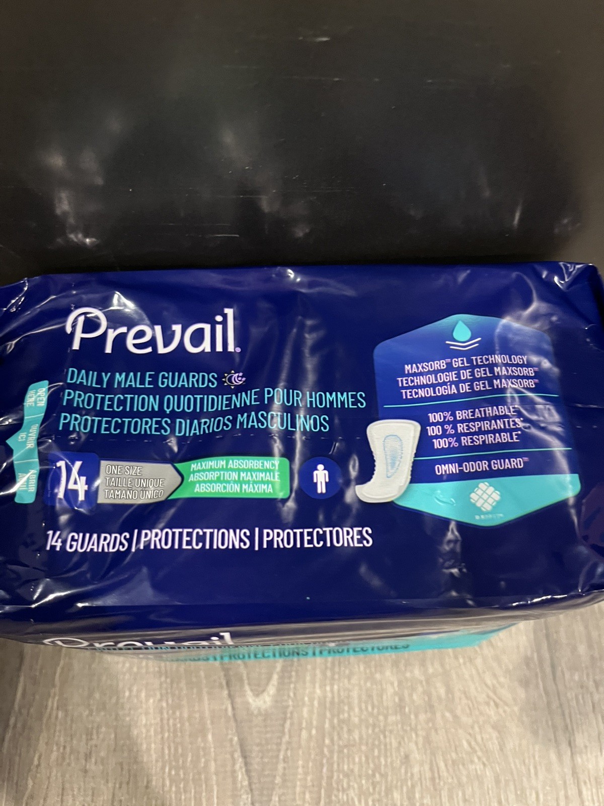 Prevail Daily Male Guards Maximum Absorbency 5 bags of 14 pads per pack