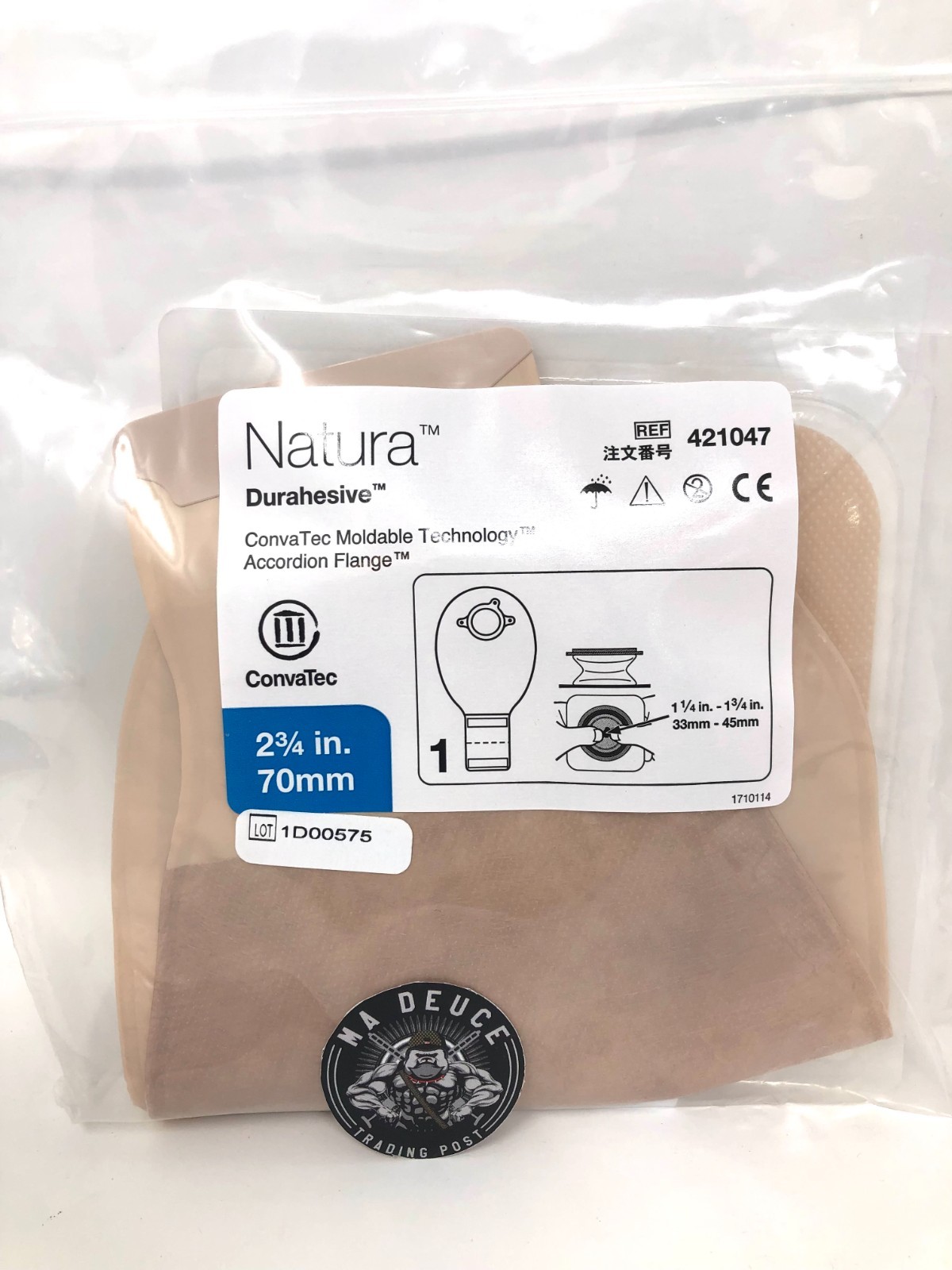 Lot of 4 Convatec Natura® 421047 Two-Piece Ostomy Pouch System