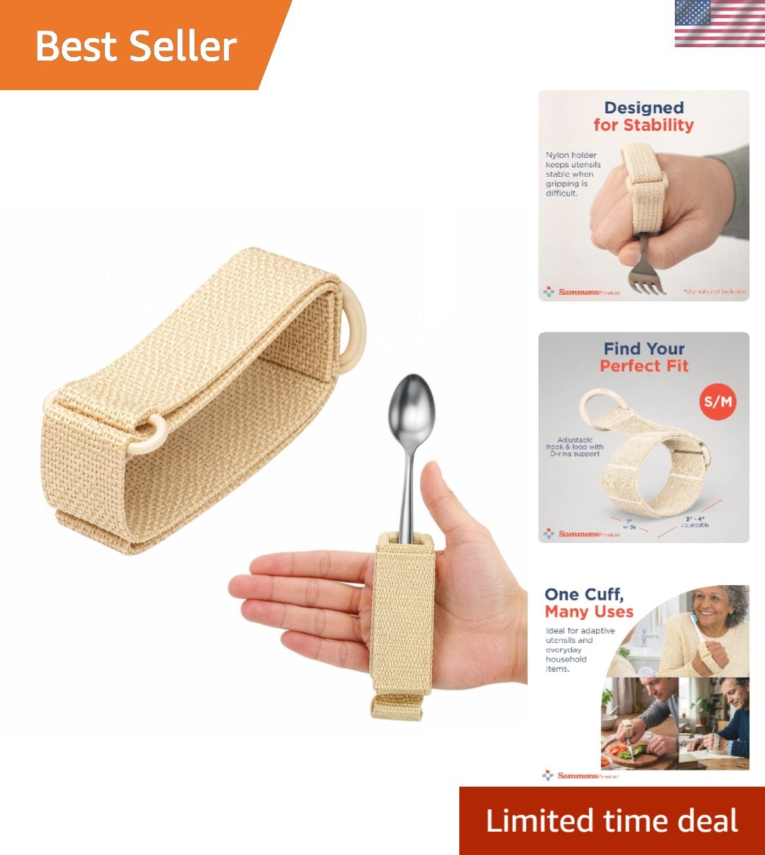 Heavy-Duty Universal Cuff, Adaptive Utensil Holder, S/M | Adaptive utensil ho…