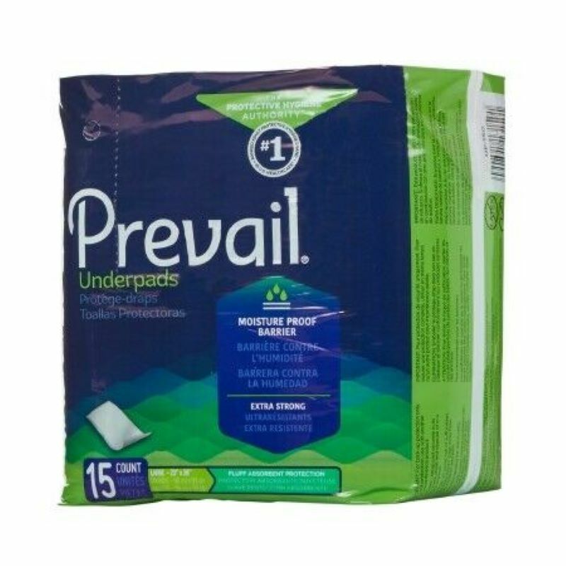 3-Pack-Prevail Underpads – 15 Count Large 23” X 36” Fluff Absorbent Protection