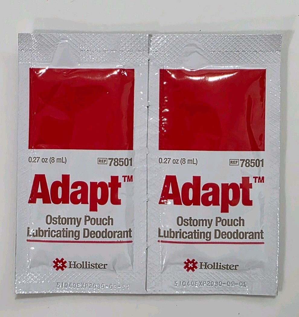 10x Hollister Adapt 78501 Ostomy Lubricating Deodorant Sachets 8mL Exp 2030