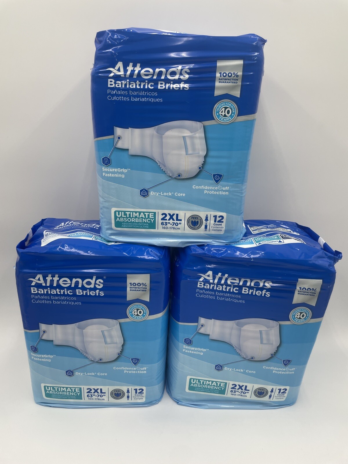 Attends Bariatric Incontinence Brief XXL Bariatric DD50 Heavy to Severe 36 Ct