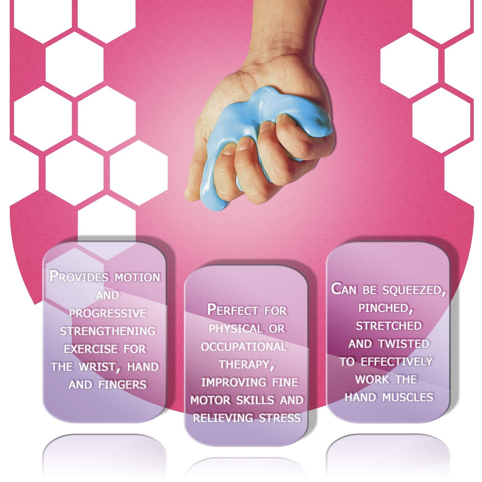 Hand Therapy Putty Blue Firm Resistance Rehab Exerciser 1 lb Container