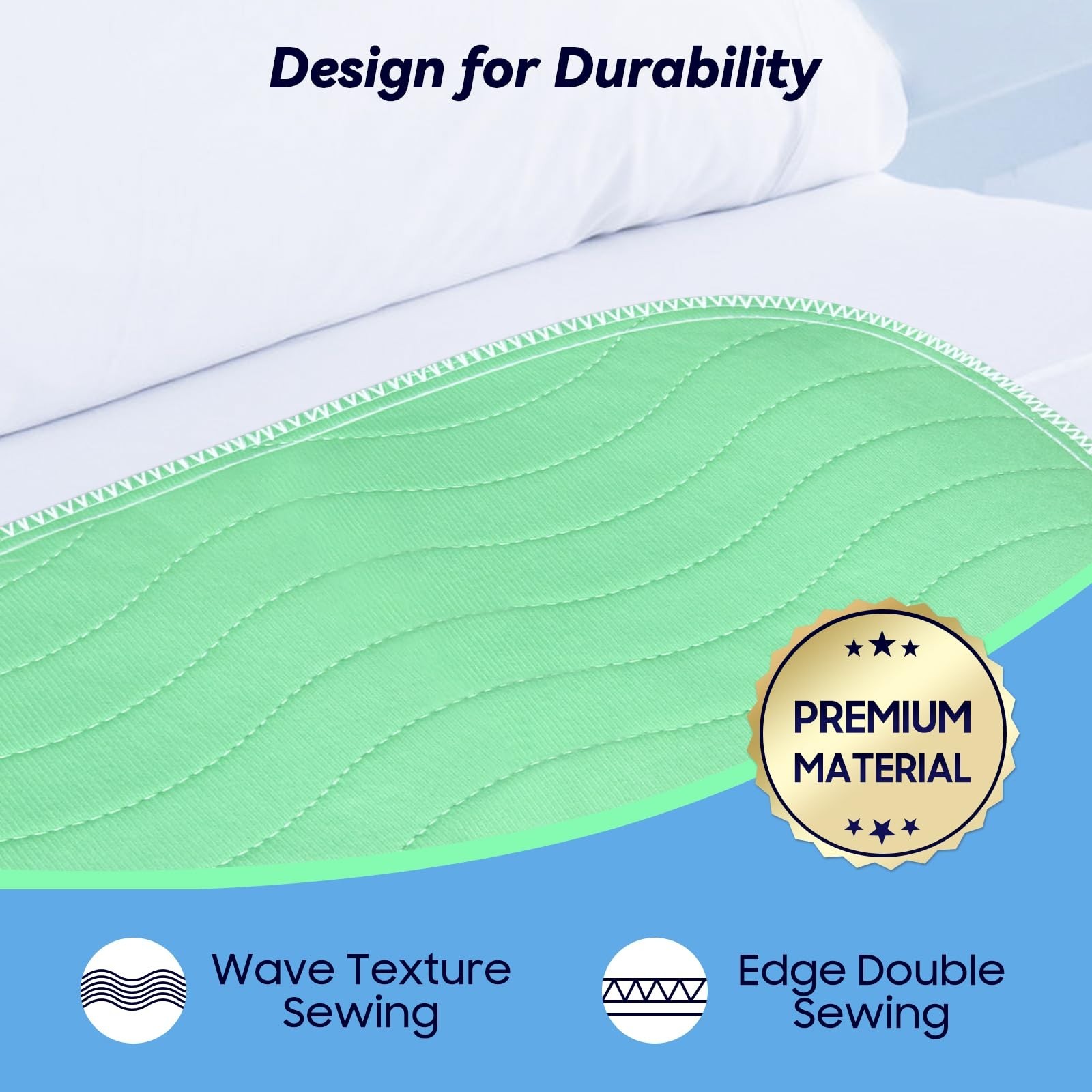 4 Pack 24″x24″ Waterproof Washable Underpads, Heavy Absorbent Incontinence Bed P