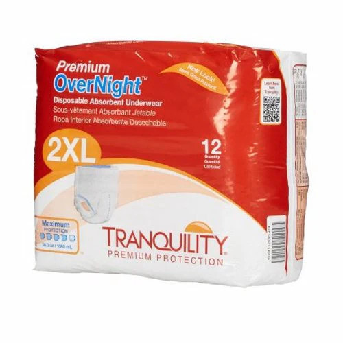 Unisex Adult Absorbent Underwear 2XL Count of 12