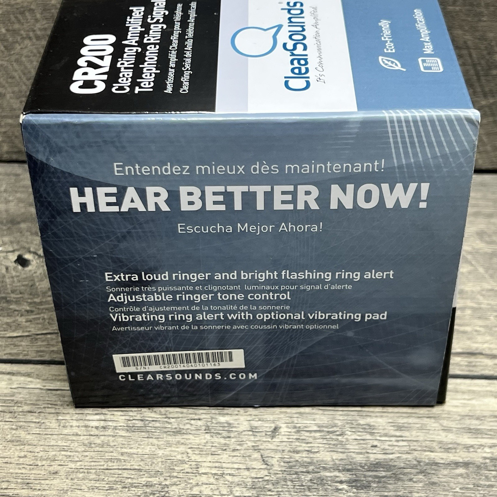 ClearSounds ClearRing Amplified Telephone Ring Signaler CR200 – NEW