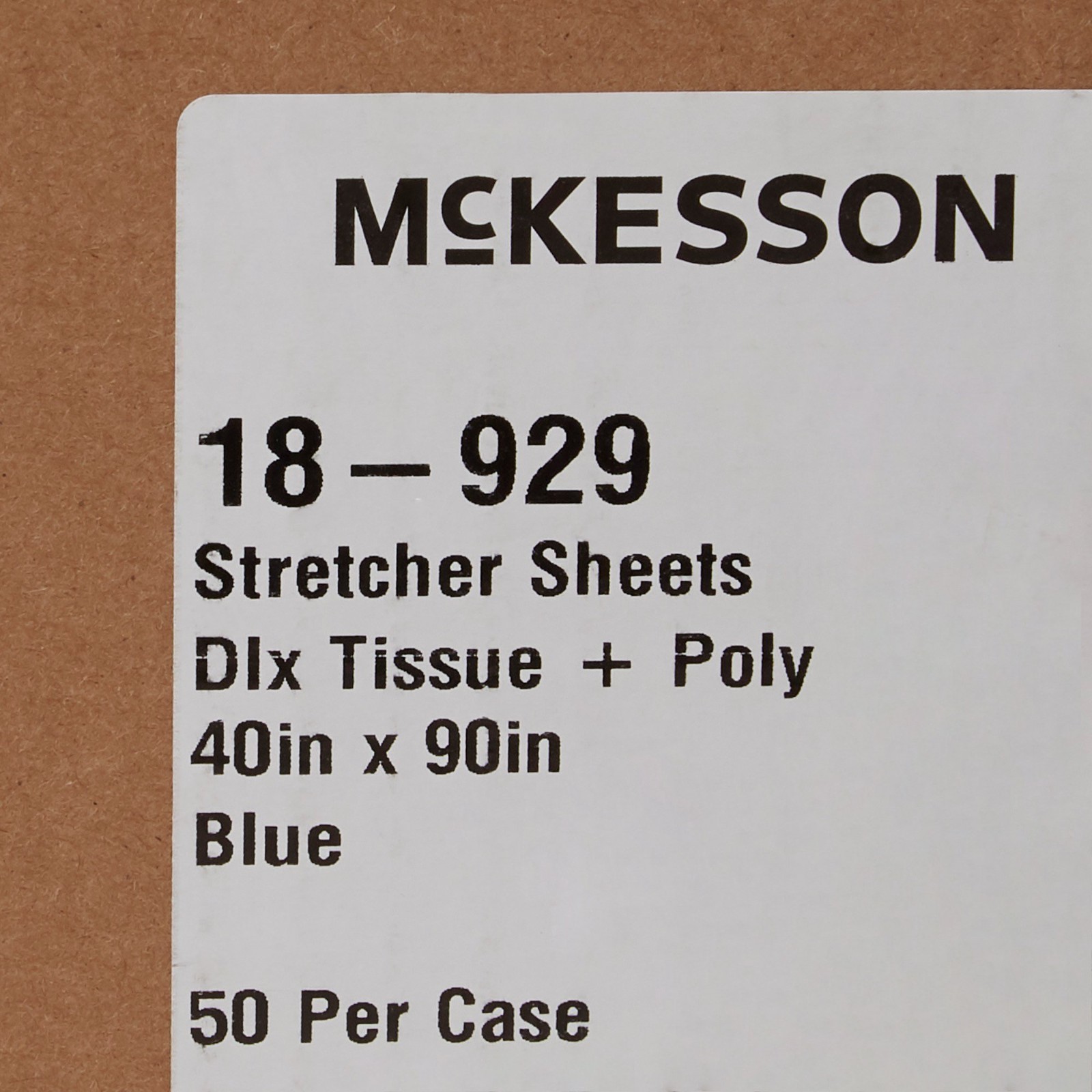 McKesson (18-929) Disposable Stretcher Sheet, Blue, 50 Count