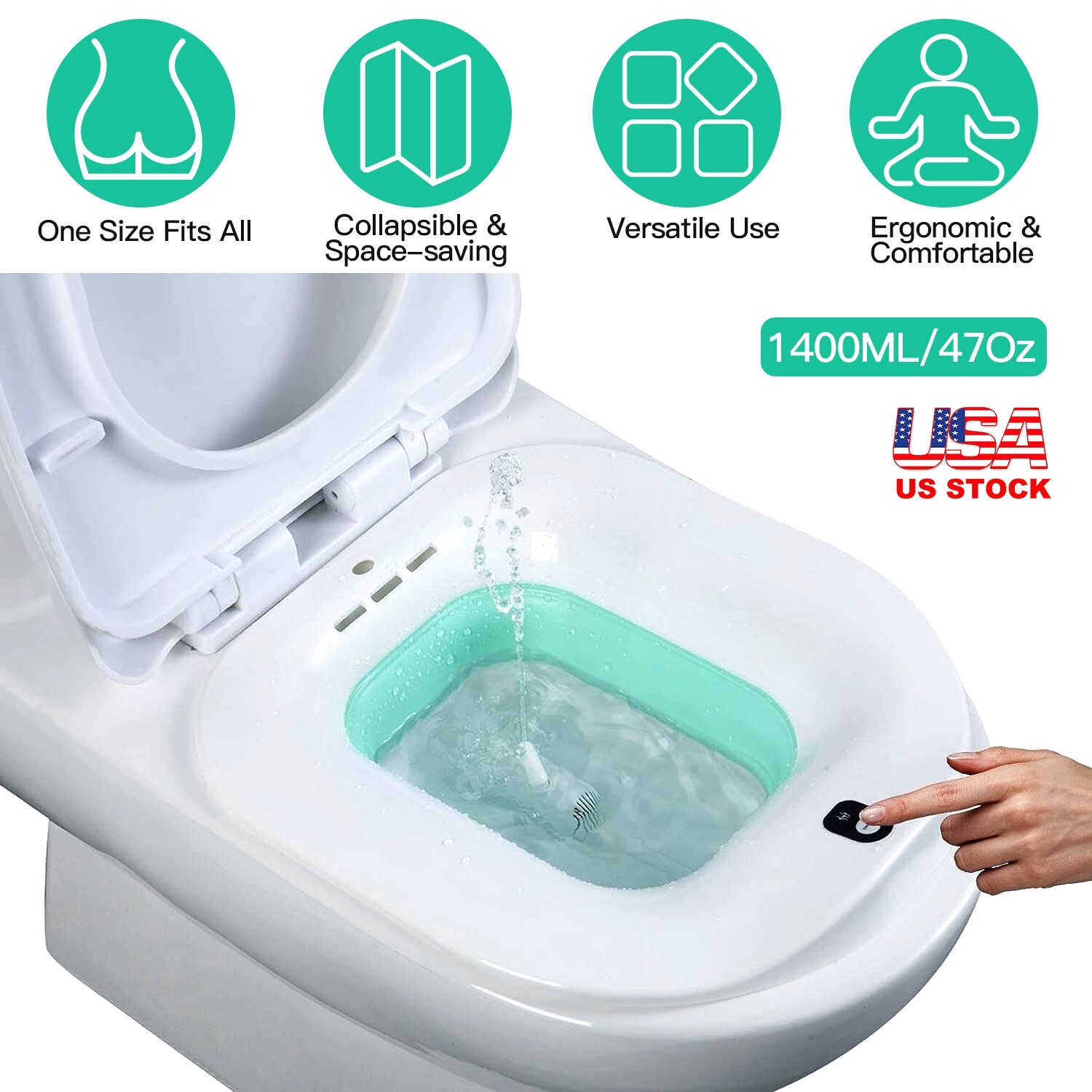 Sitz Bath Tub Basin Electric Folding Bathroom Portable for Postpartum Cleaning