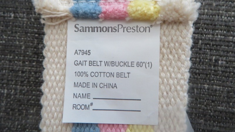 Gait Belt w/ Chrome Metal Buckle 60 in – Sammons Preston – Mobile Assist / Lift