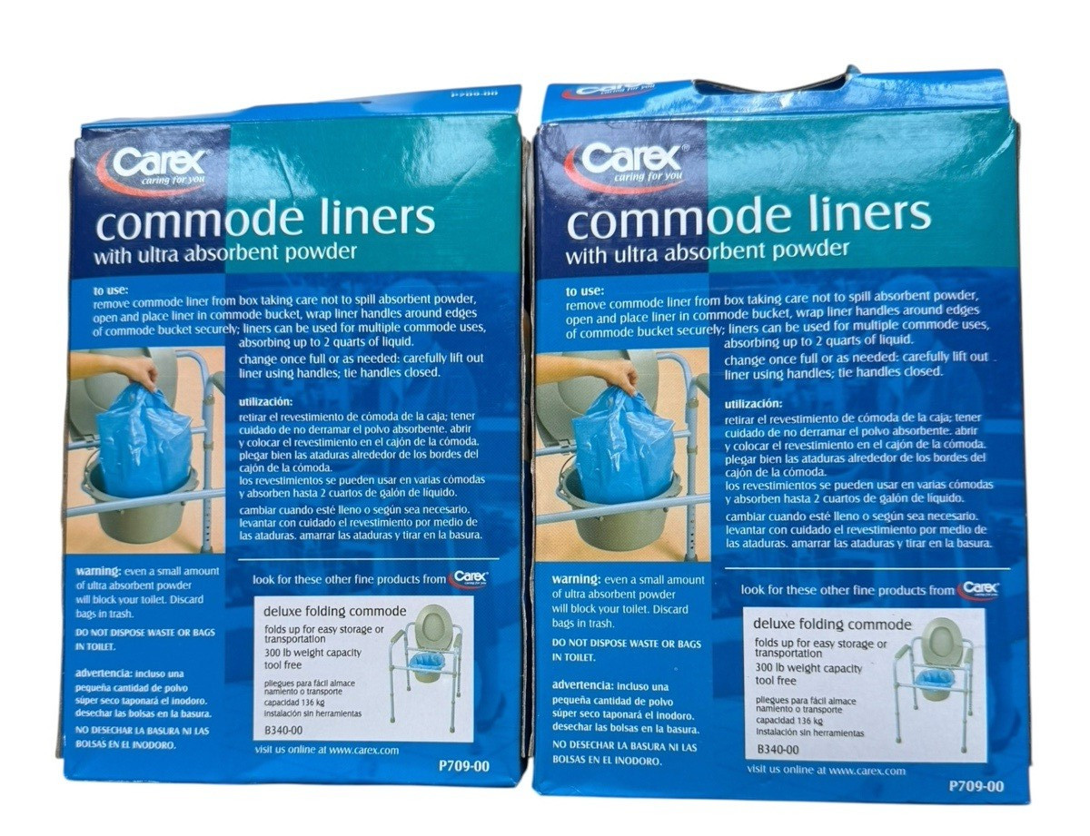 2x Carex Commode Liners Ultra Absorbent – P709-00 – 2 x 7 Count