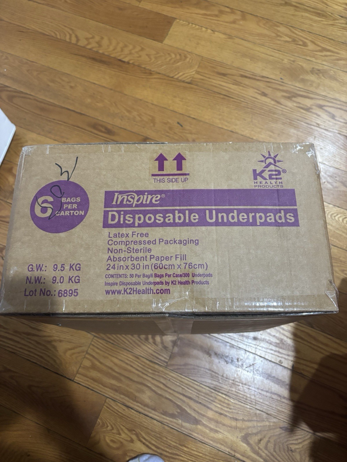 K2 Health Products Inspire Disposable Underpads 24x30in Latex Free Non-Sterile