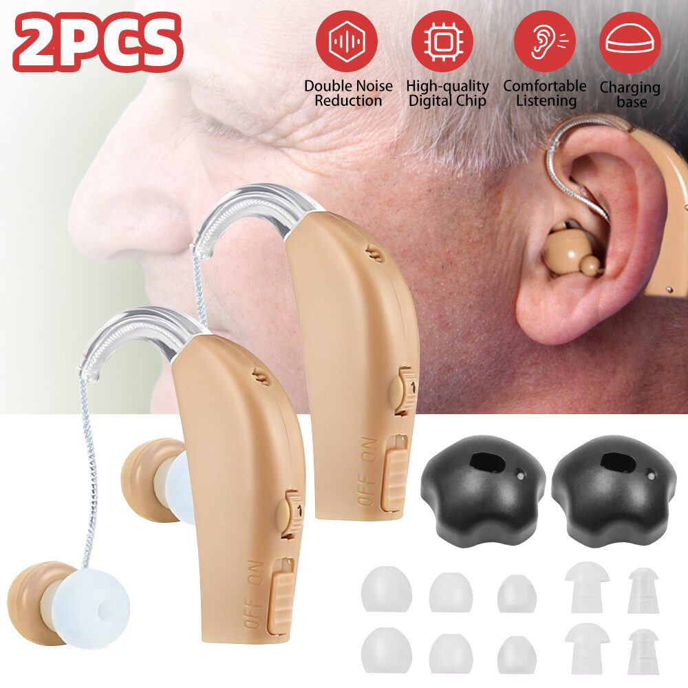 Rechargeable Invisible Hearing Aids Noise Cancelling BTE Digital Sound Amplifier