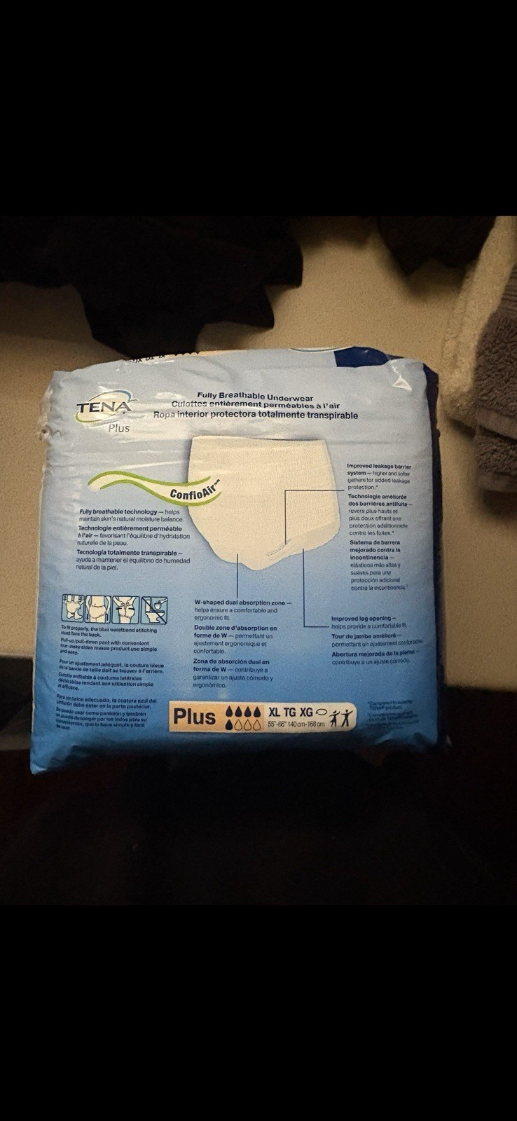 TENA Adult Plus Disposable Underwear 15 Ct And Boxes Of 4 Packs!