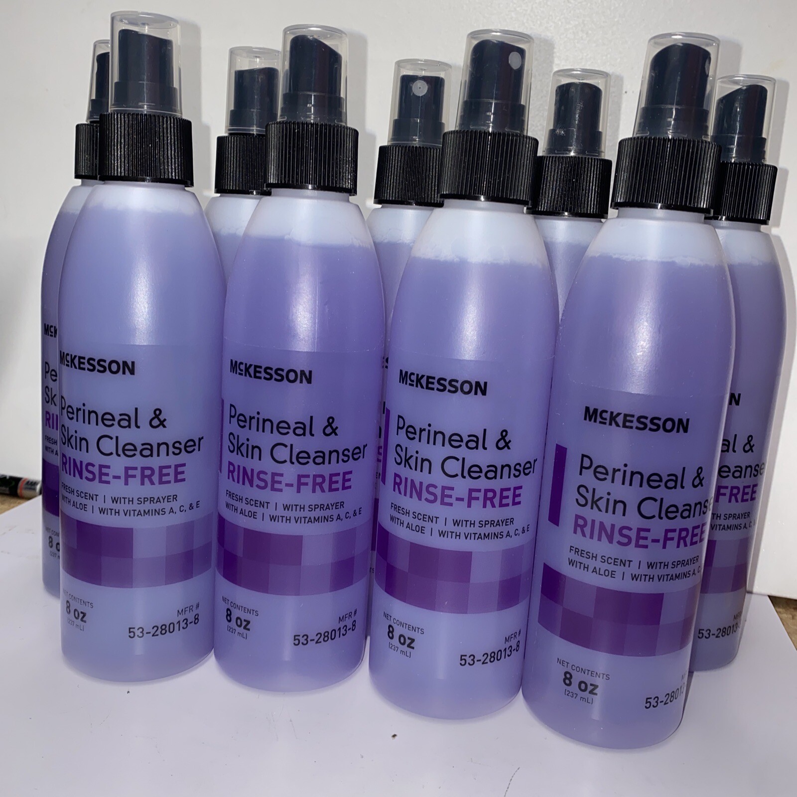 9 McKesson Rinse-Free Perineal Wash Scented Skin Cleanser 8 oz Pump Bottle