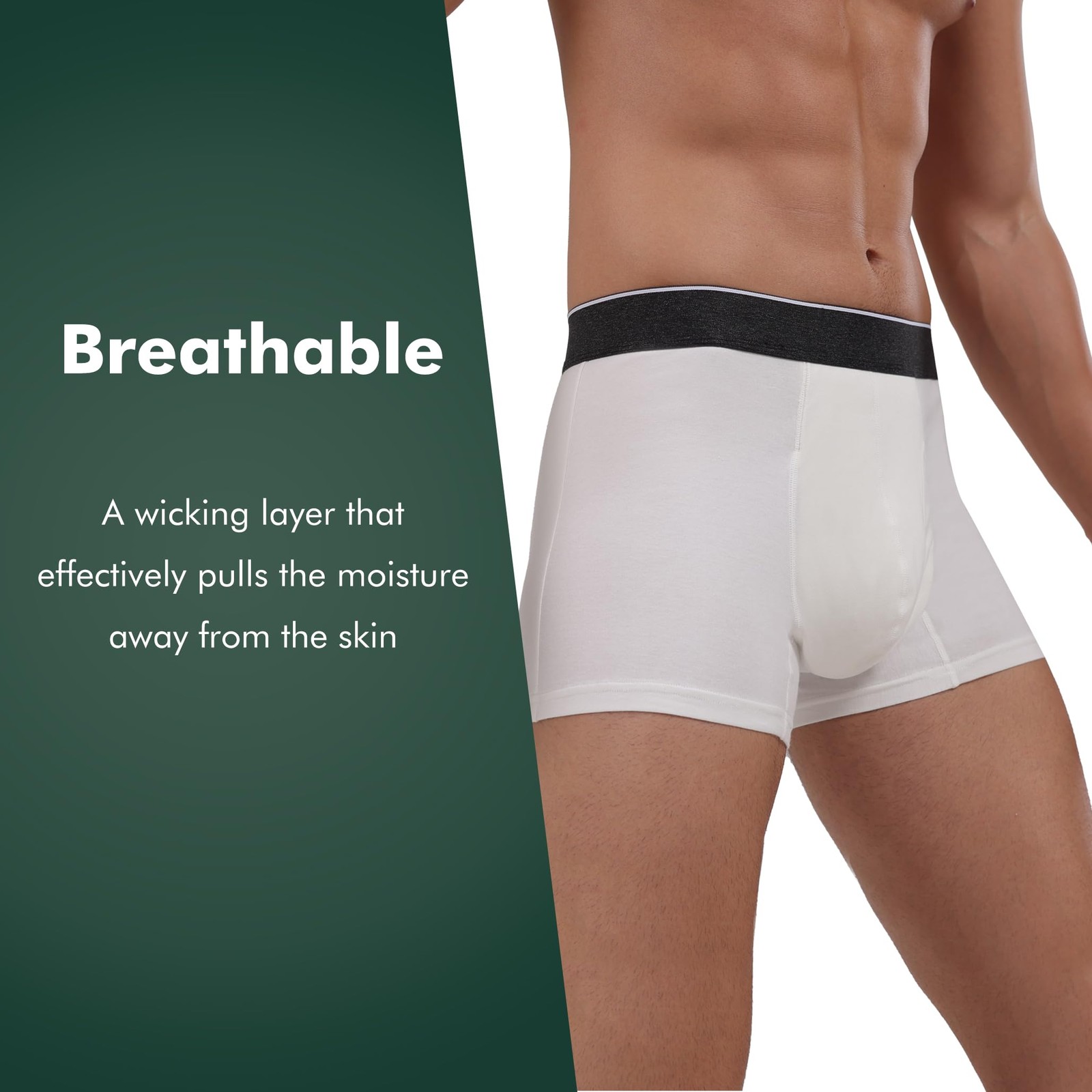 AIRCUTE Washable Urinary Incontinence Underwear for Men, Instant Absorbency, Bla