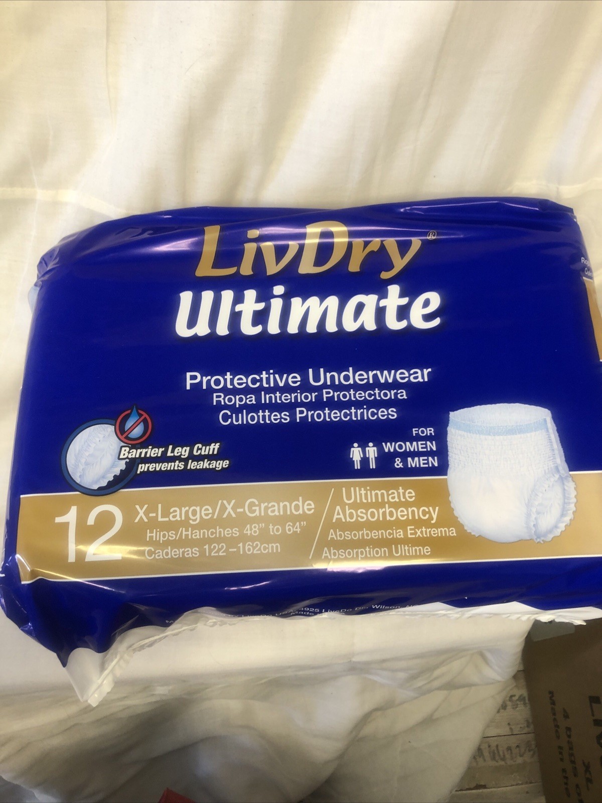 48 Count LivDry XL Ultimate Unisex Incontinence Underwear Made In America XL