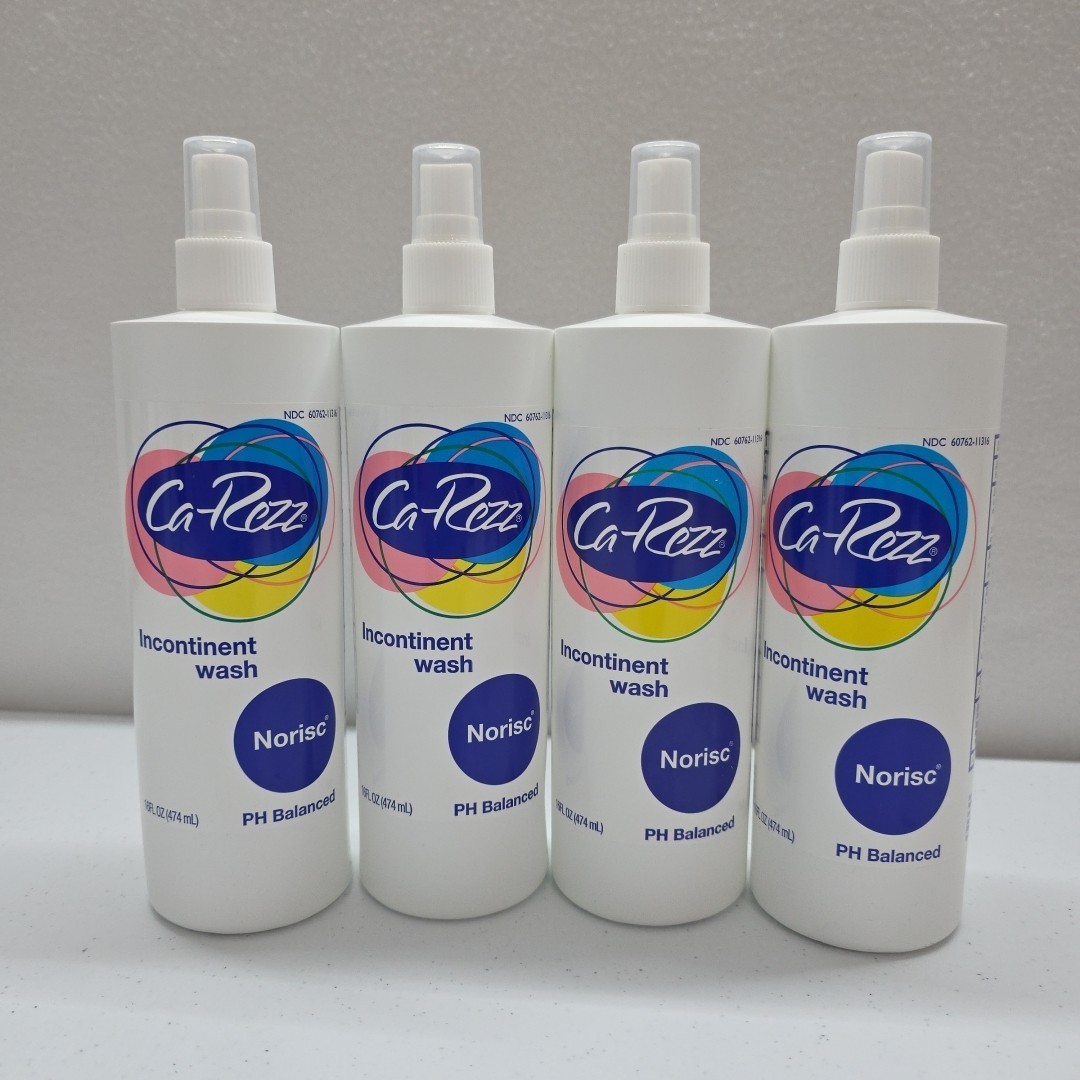 New Lot 4 Ca-Rezz Incontinent Wash Spray Norisc PH Balanced 16oz Exp 10/26 12/26