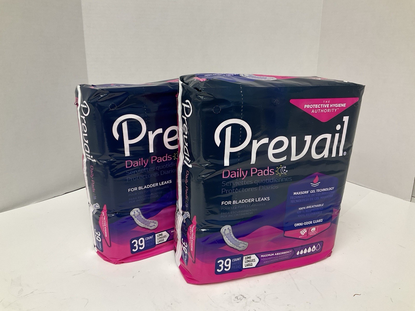 Prevail Maximum Long Daily Pads Bladder PV-915/1 LARGE Lot of 2 x 39