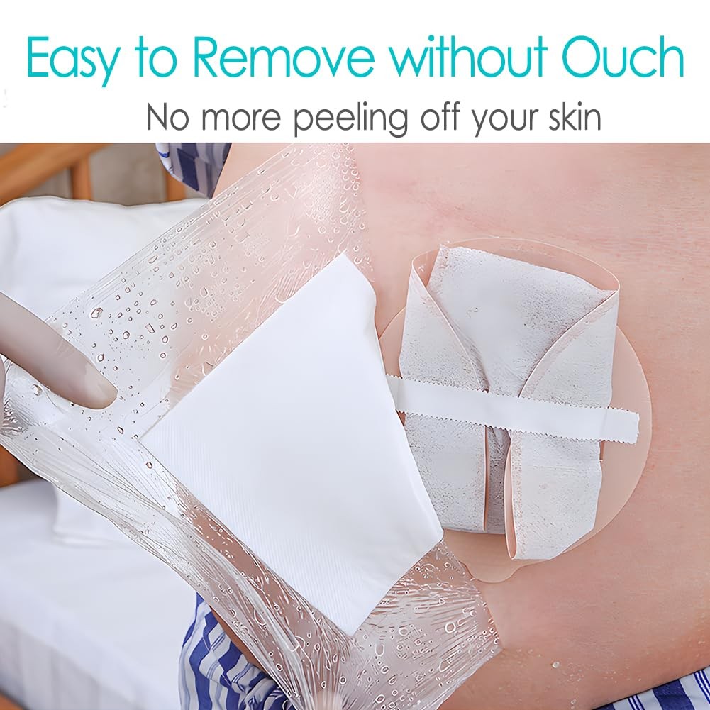14 Pcs Waterproof Ostomy Bag Shower Cover 10″x12″, Stoma Bath Protector Shiel…