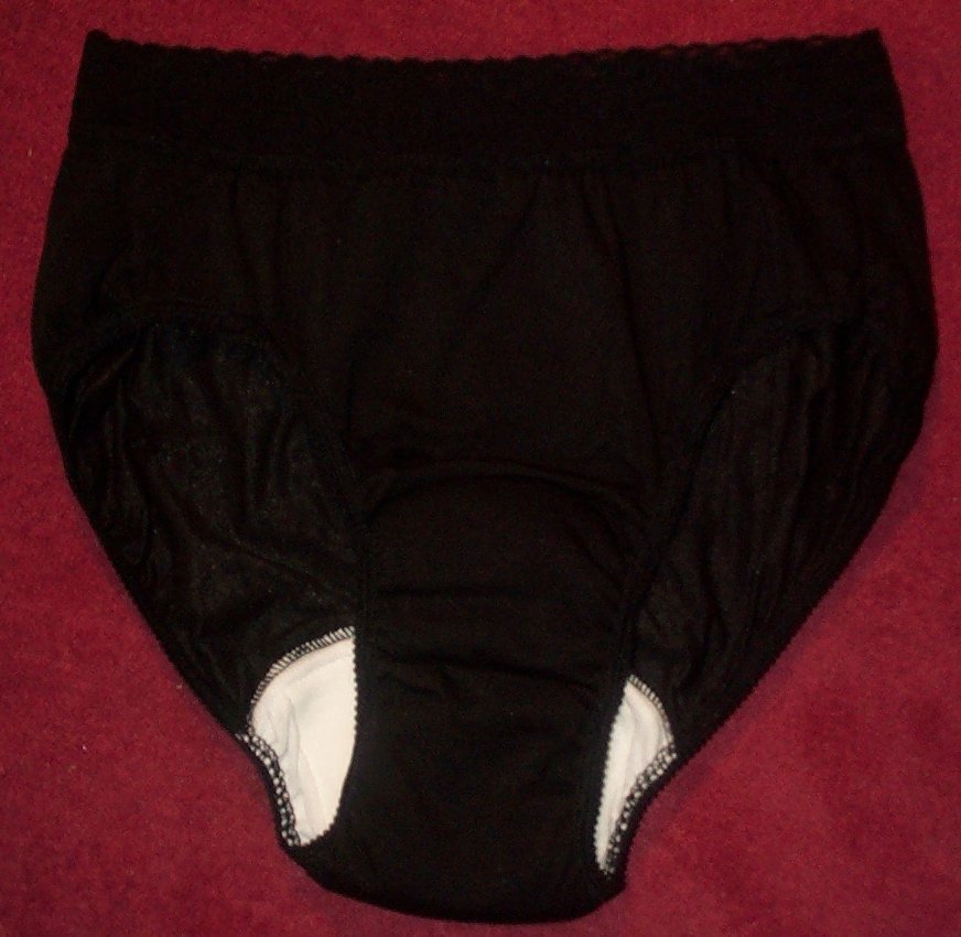 2 Pair Womens Black Size 7 / Medium Incontinence High Leg Panty Cotton/Lycra USA