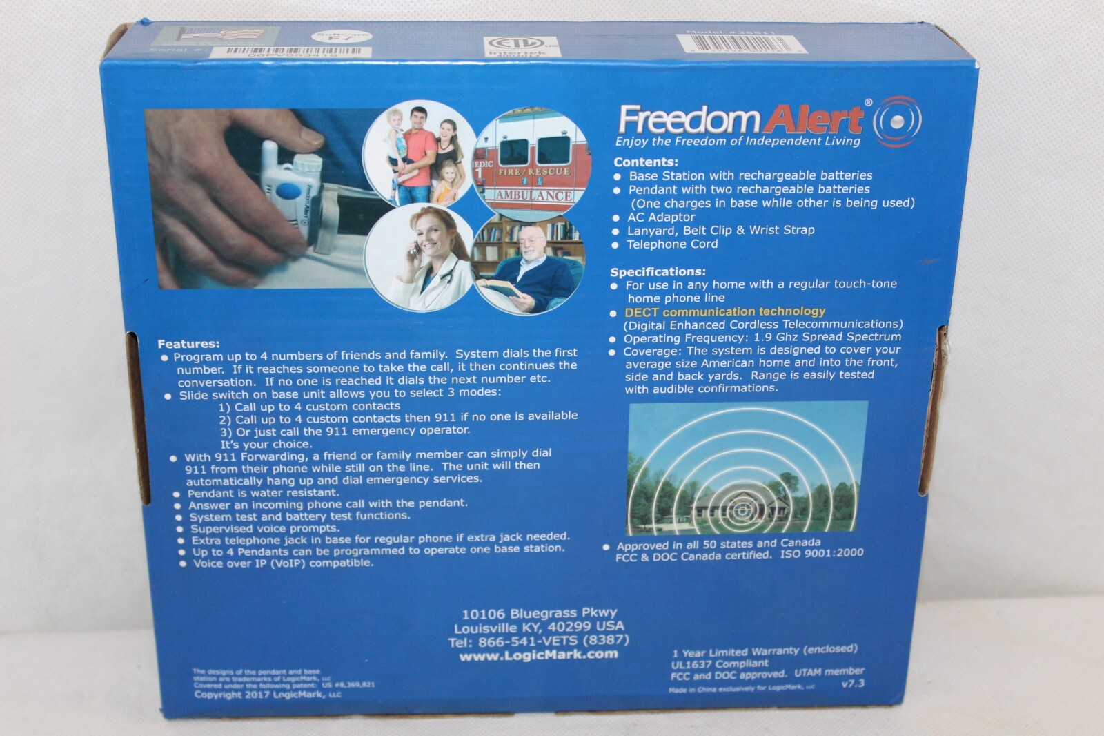 LogicMark Freedom Alert 35511 2-Way Voice Emergency Pendant Communicator