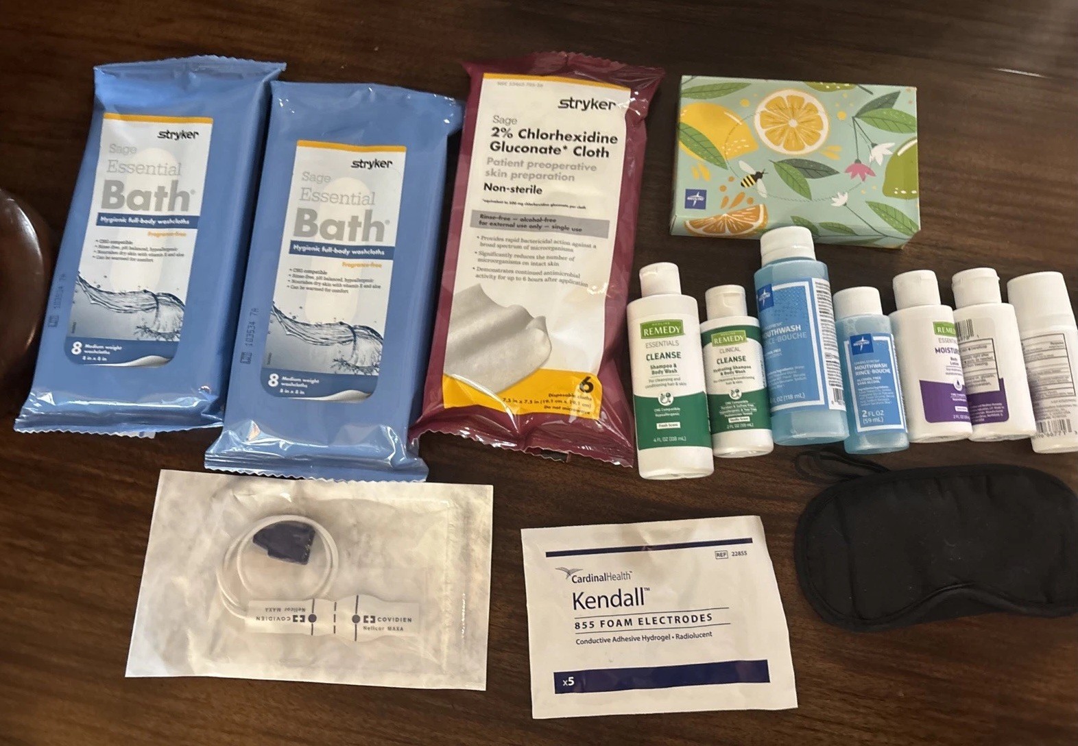 Hospital Pack: Chlorhexidine Gluconate (CHG) Cloths, Washcloth Packs,Spo2 Sensor