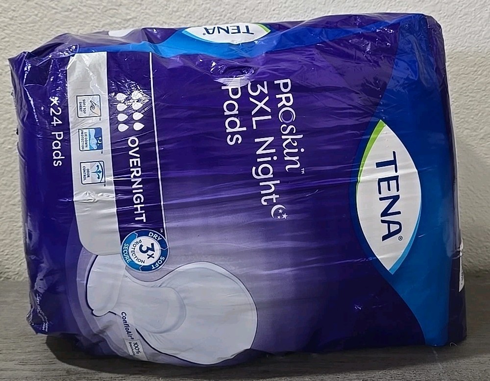 Tena ProSkin 3XL Incontinence Pads, Overnight Absorbency, 24 Ct