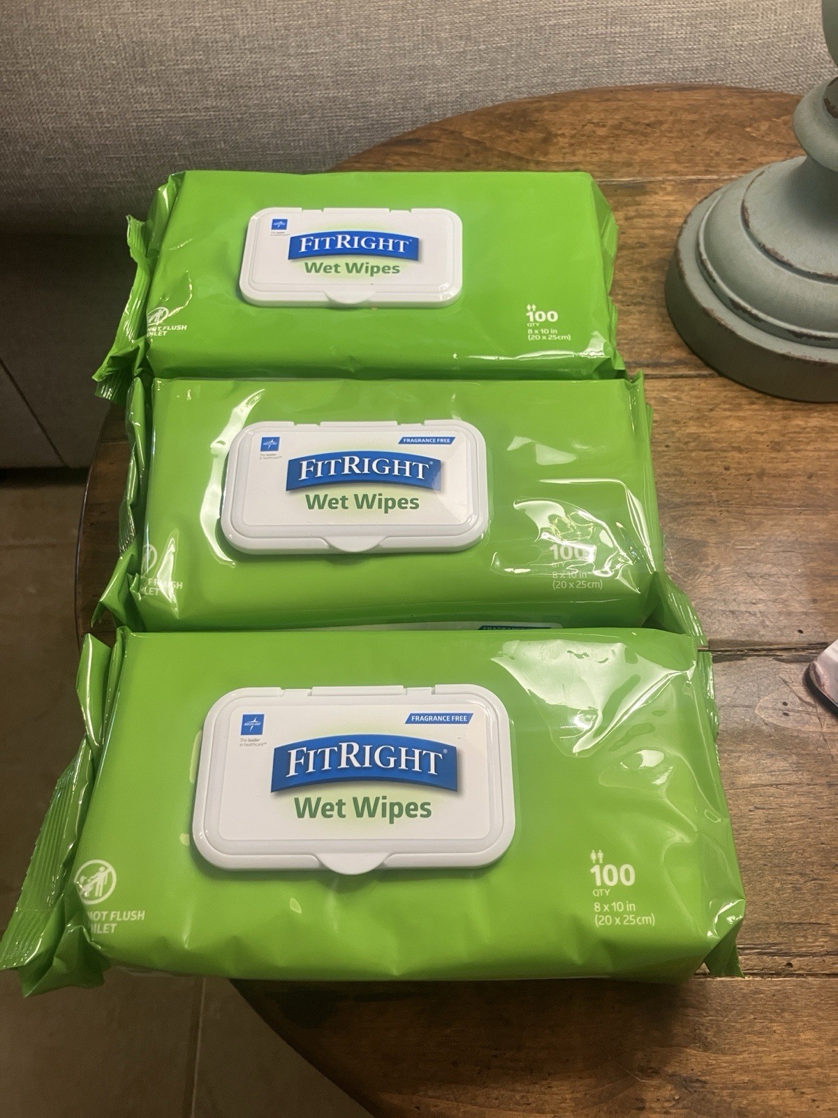 FitRight 100 Count Wet Wipes 3 Packages Never Opened- Fragrance Free